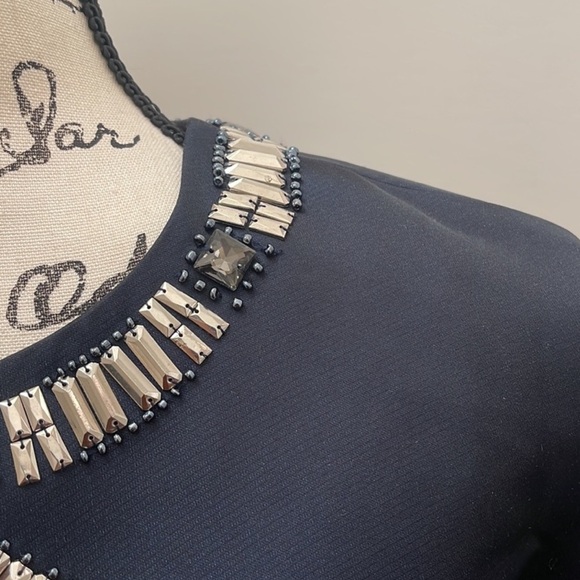 Rare St. John Duchess Opera Evening Jacket Hand Beaded Navy Sz 6 NEW - Picture 9 of 16